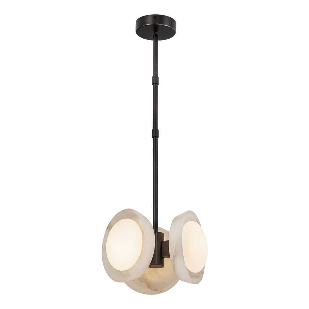 Alonso Urban Bronze and Alabaster LED Pendant Light