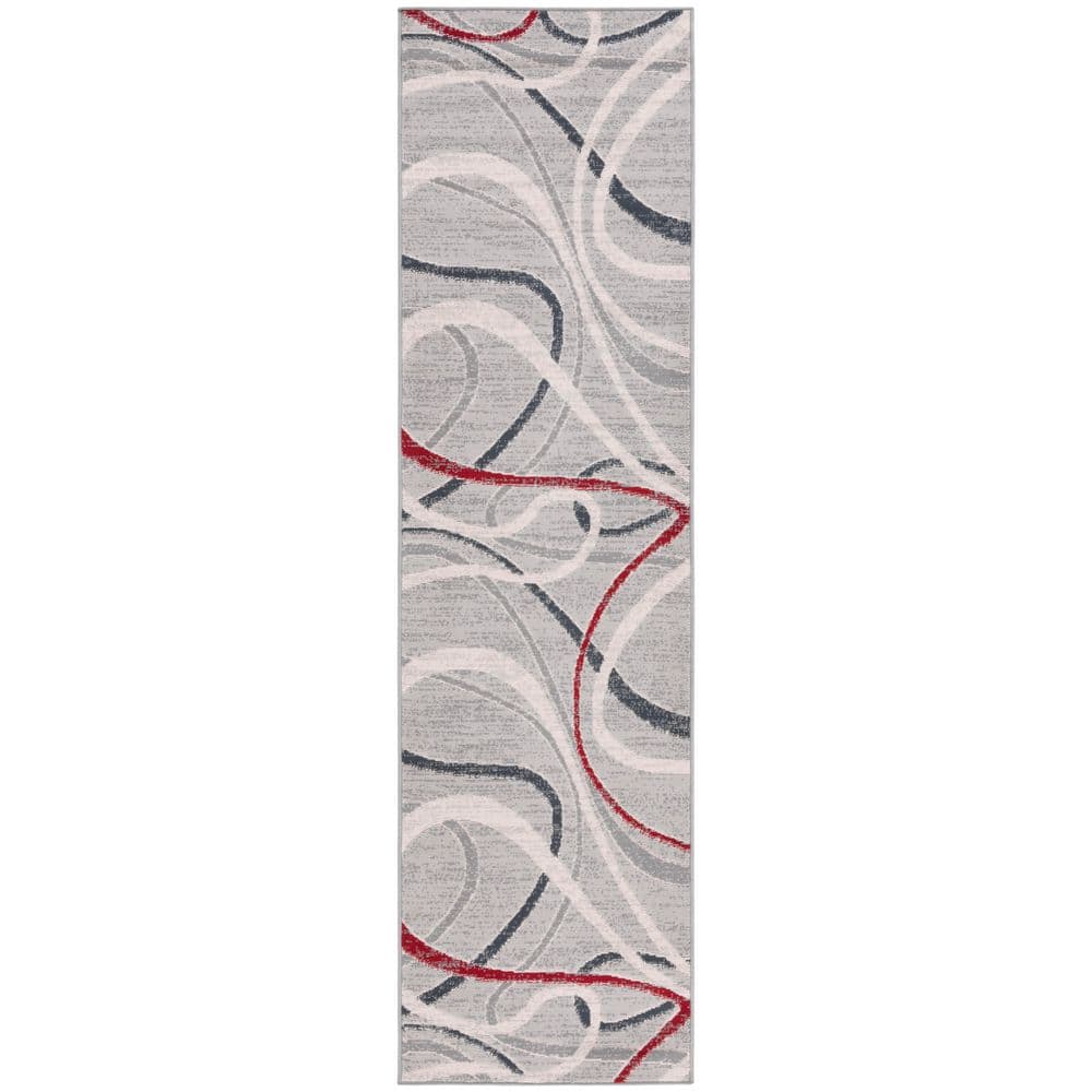 Odyssey 2 ft. x 8 ft. Gray/Red Ivory Abstract Swirls Runner Rug price history on PriceWatchPro