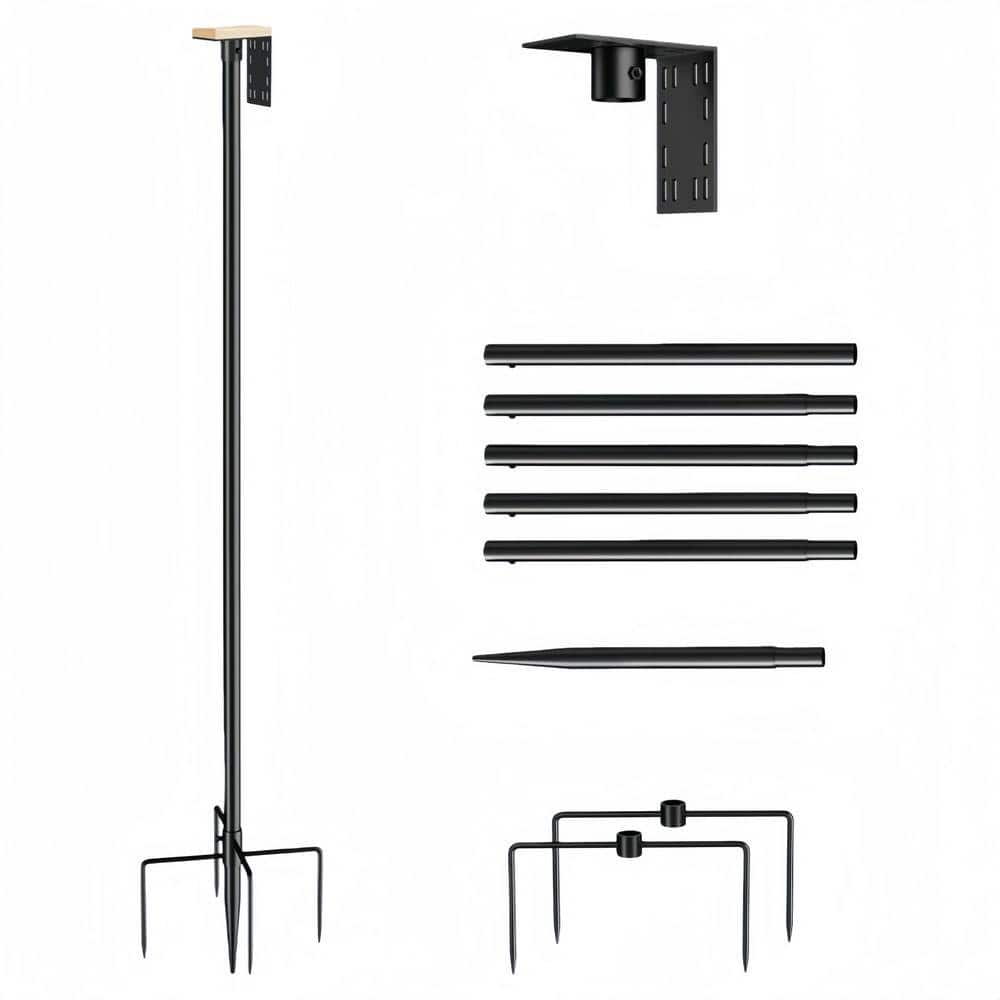 90 in. Bird Feeder Pole Stand with Slip-Fit Connection and Feeding Station for Hanging Feeders and Bird House (1-Pack)