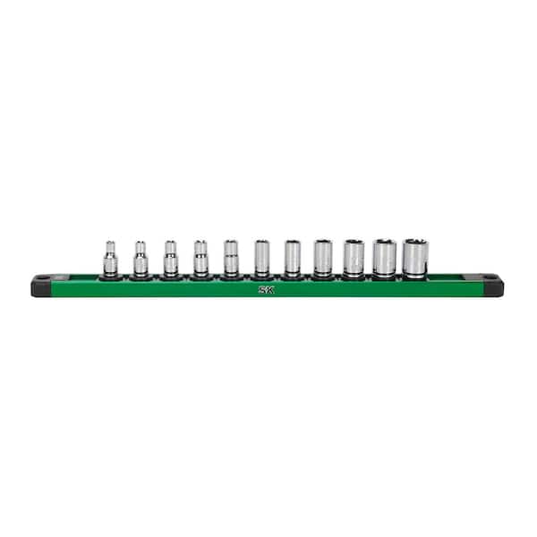 1/4" Drive, 6 Point, SAE, Standard Chrome Socket Set-11 Piece