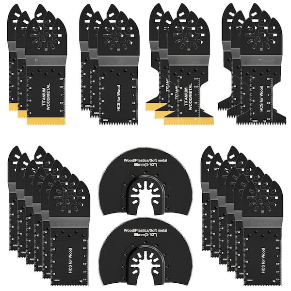 Unbranded 26pcs Titanium Oscillating Saw Blades Multitool with High-Quality Cutting for Wood Plastics Metal (1-Pack)