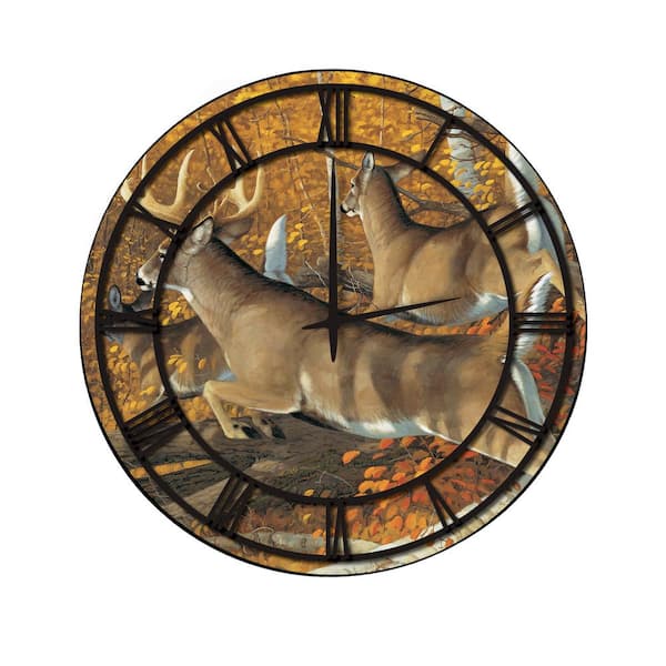 Unbranded "Maple Rush" Full Coverage Art and Black Numbers Imaged Wall Clock
