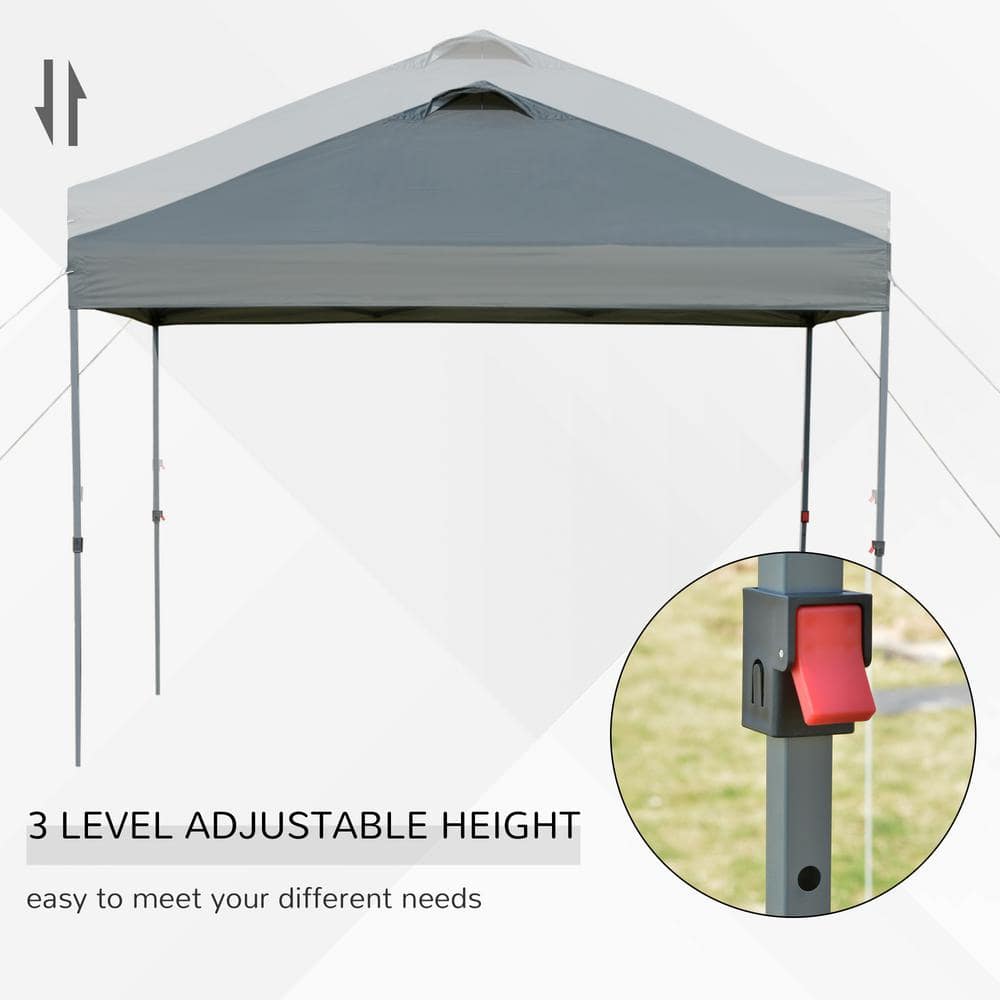 Gray 10' x 10' Pop Up Canopy Tent with Steel Frame