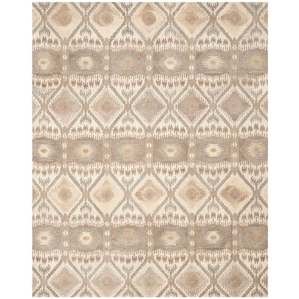 SAFAVIEH Wyndham Natural/Multi 9 ft. x 12 ft. Tribal Geometric Area Rug
