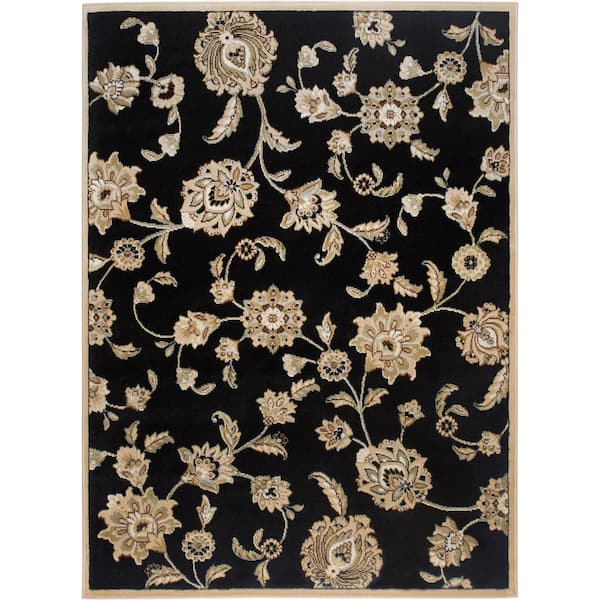 Home Dynamix Optimum Black/Beige 8 ft. x 10 ft. Indoor Area Rug