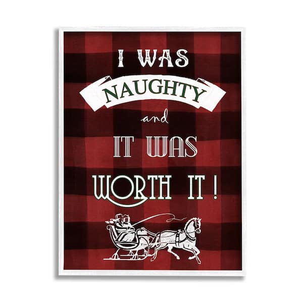 Stupell Industries Funny Plaid Christmas by Carol Robinson 1-Piece Framed Graphic Print Typography Poster Art Print 30 in. x 24 in.