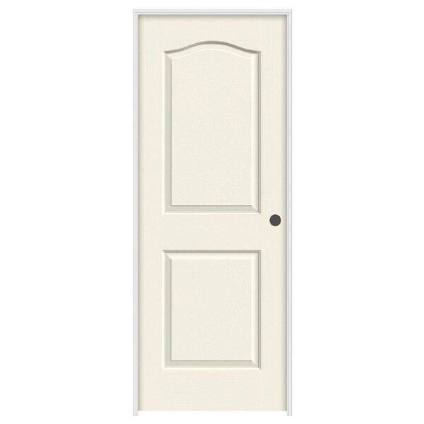 JELD-WEN 28 in. x 80 in. Princeton Vanilla Painted Left-Hand Smooth Molded Composite Single Prehung Interior Door