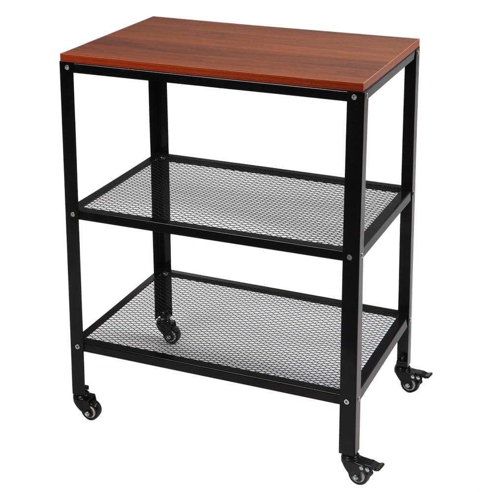 Winado MDF Kitchen Utility Table With Wheels 302589541760 The Home Depot   Brown Kitchen Prep Tables 302589541760 64 1000 