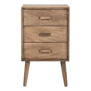 Pomona Brown 3-Drawer End Table