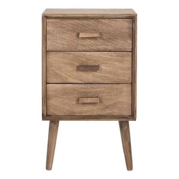 SAFAVIEH Pomona Brown 3-Drawer End Table