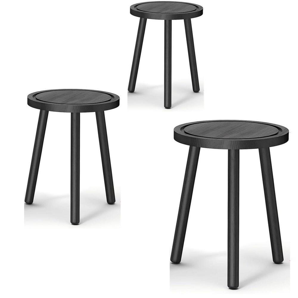 Black Wood Plant Stand (11 in. H W x 11 in. H H) 3-Pack L0FH9NRPNK
