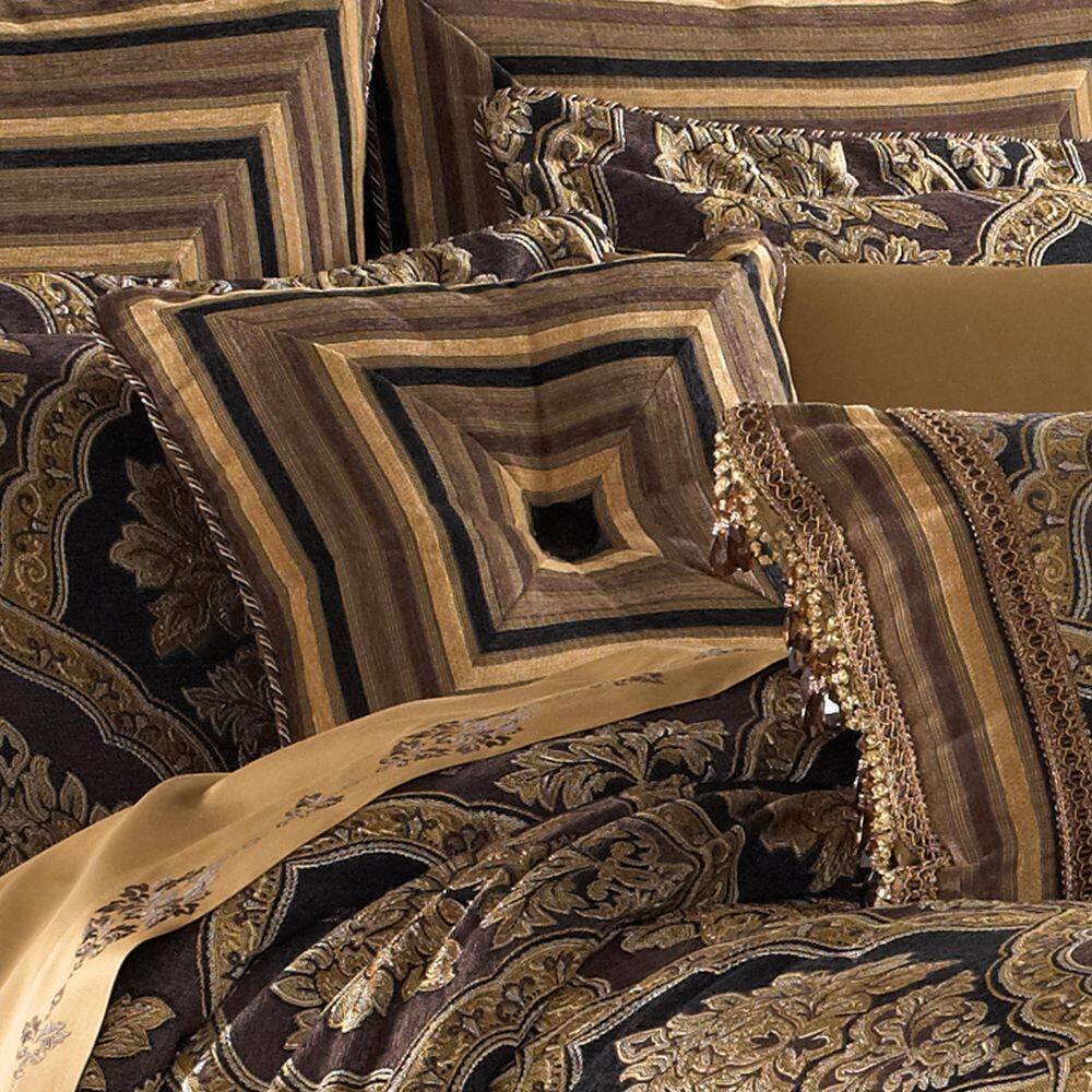 Reilly 18" Square Bronze Faux Silk Tufted Pillow