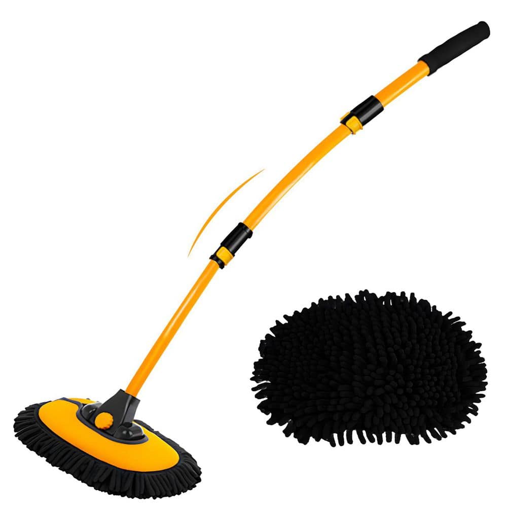 43 in. Retractable Car Wash Brush w/ 15° Curved Pole, Microfiber Mop Head for RV, Truck, SUV, Boat,Scratch-Free Cleaning price history on PriceWatchPro