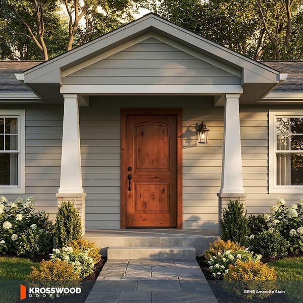 Krosswood Doors 36 in. x 80 in. Rustic Knotty Alder 2-Panel Top