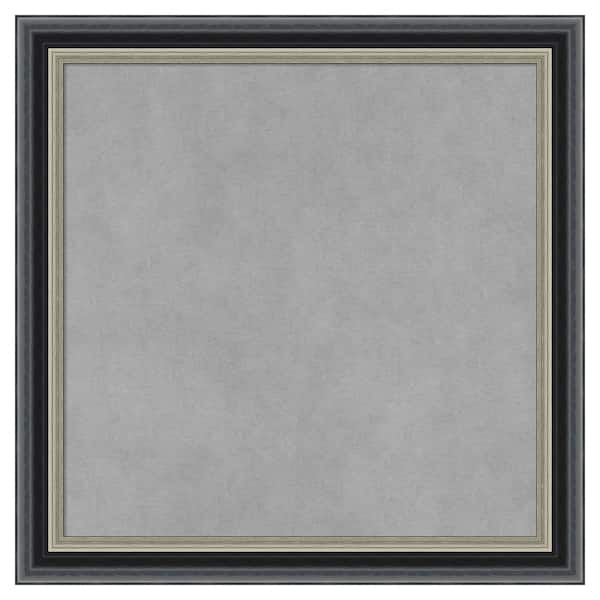 Amanti Art Theo Black Silver 19 in. x 19 in Framed Magnetic Board