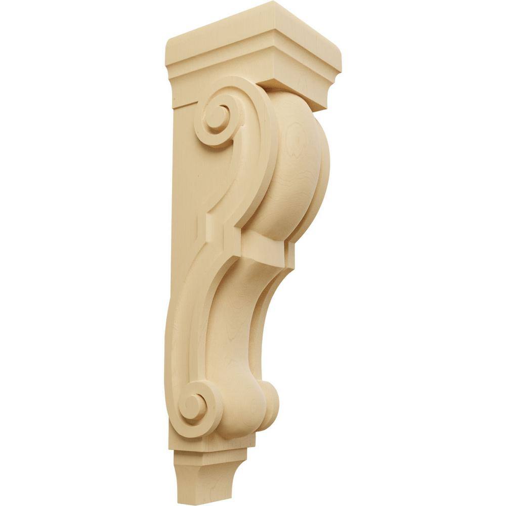 Ekena Millwork 9 in. x 8 in. x 30 in. Unfinished Wood Alder Large Jumbo Traditional Corbel