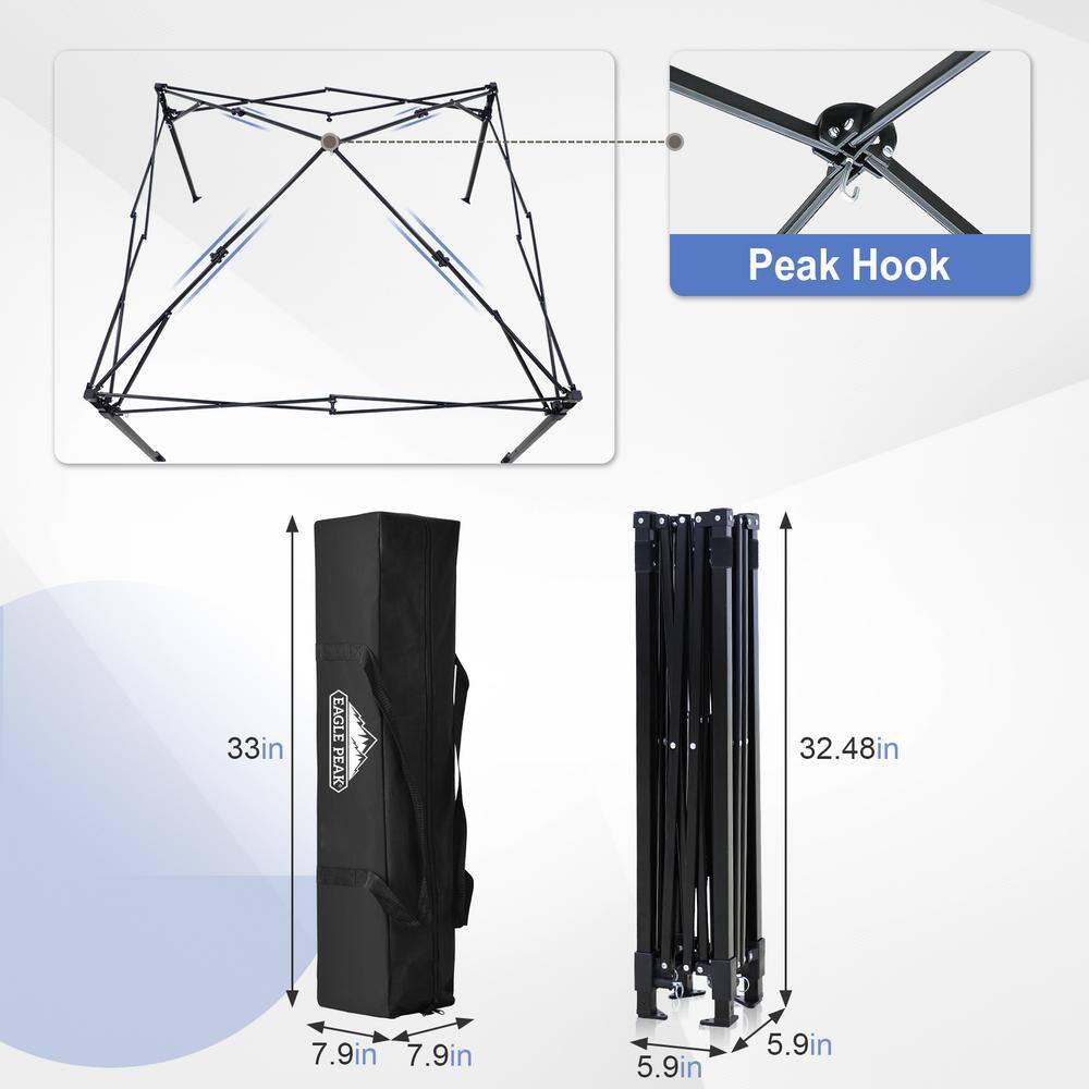 Ultra Compact Blue and White Striped Pop-Up Canopy Tent