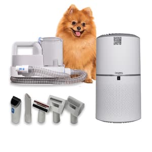 269 sq. ft. HEPA Air Purifier 110V + PET HEALTHY HOME SET Level 1 Groomer in White