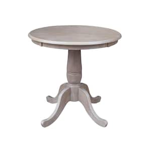 30 in. Weathered Taupe Gray Solid Wood Dining Table