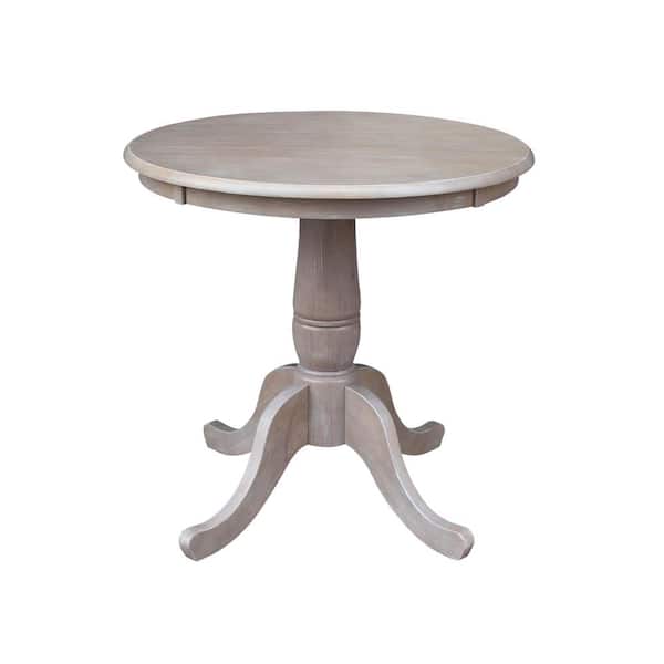 International Concepts 30 in. Weathered Taupe Gray Solid Wood Dining Table