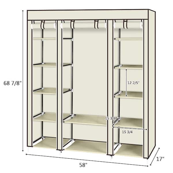 Karl home 68.9 in. H x 59 in. W x 17.7 in. D Beige Non-woven