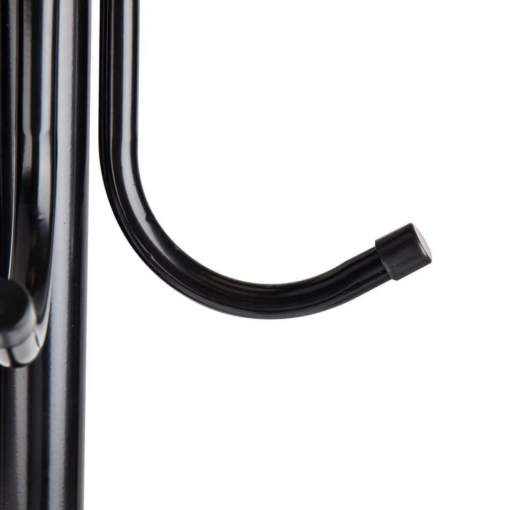 Black Metal Freestanding Coat Rack with Umbrella Stand