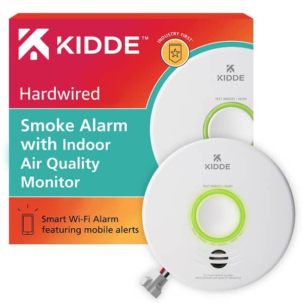 Kidde Kidde Smart Smoke Detector with Indoor Air Quality Monitor, Hardwired and Voice Alerts