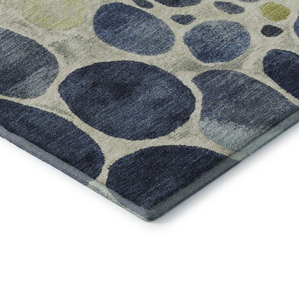 Mayfield Premium Machine Washable Abstract AMF1993 Denim 9 ft. x 12 ft. Area Rug
