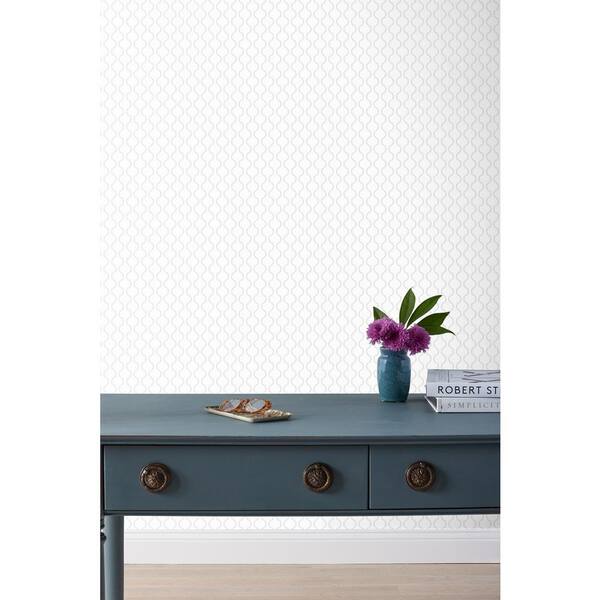 Chateau Ogee Platinum Non-Pasted Wallpaper Roll (Covers Approx. 52 sq. ft.)