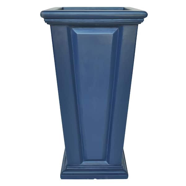 MPG 27 in. H Neptune Blue Composite Tall Tapered Raised Panel Planter