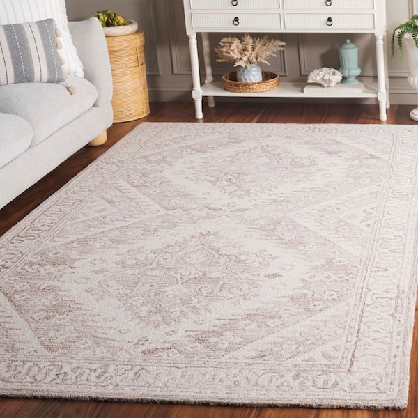 Ebony 8 ft. x 10 ft. Beige/Ivory Ornate Medallion Area Rug