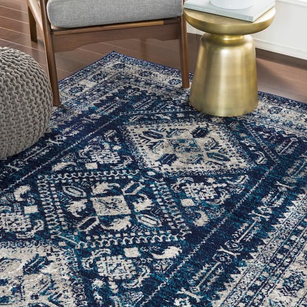 Havana Navy 5 ft. 3 in. Round Area Rug