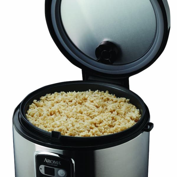 AROMA 20-Cup Digital Rice Cooker in Stainless Steel