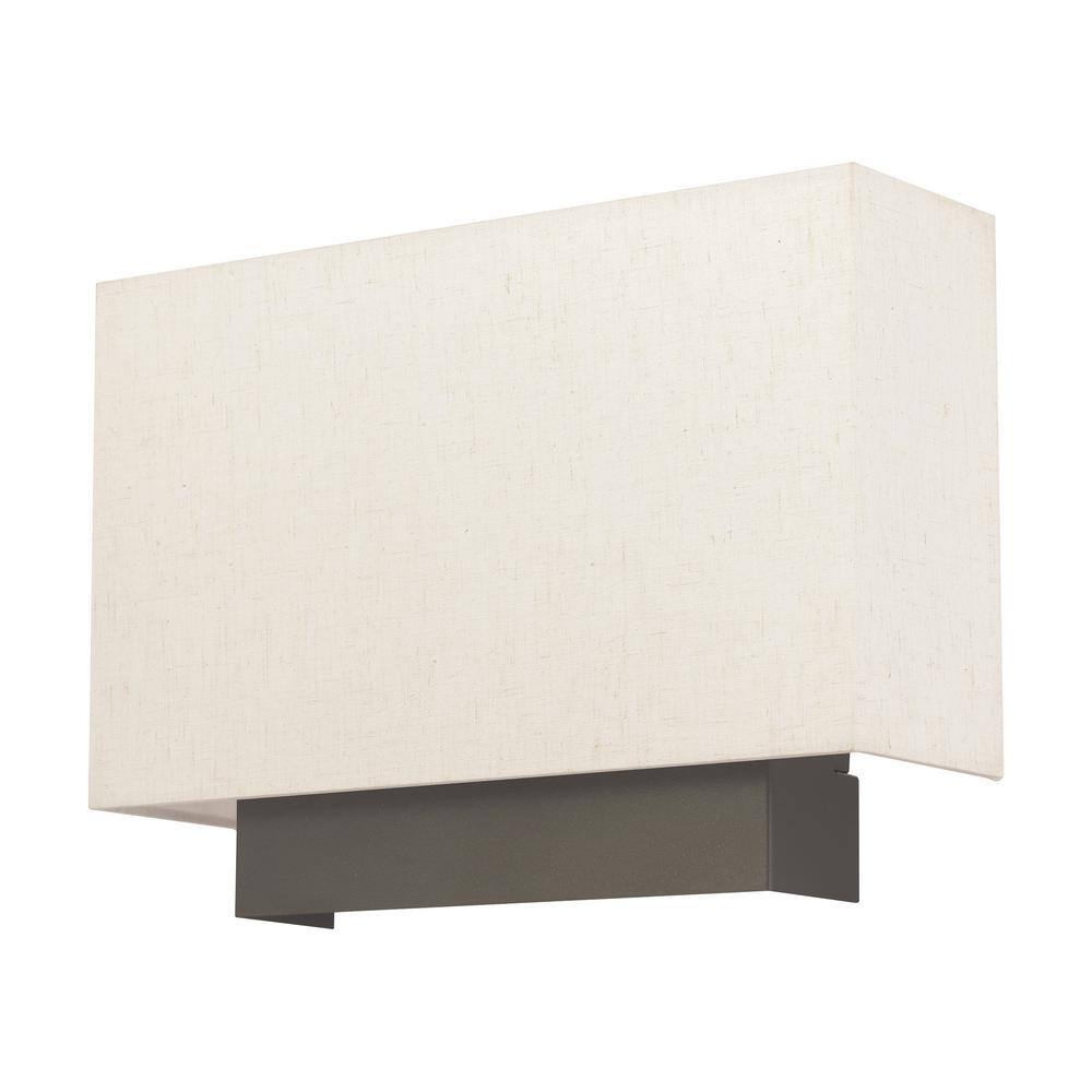 Meadow Modern English Bronze 1-Light ADA Sconce with Oatmeal Shade
