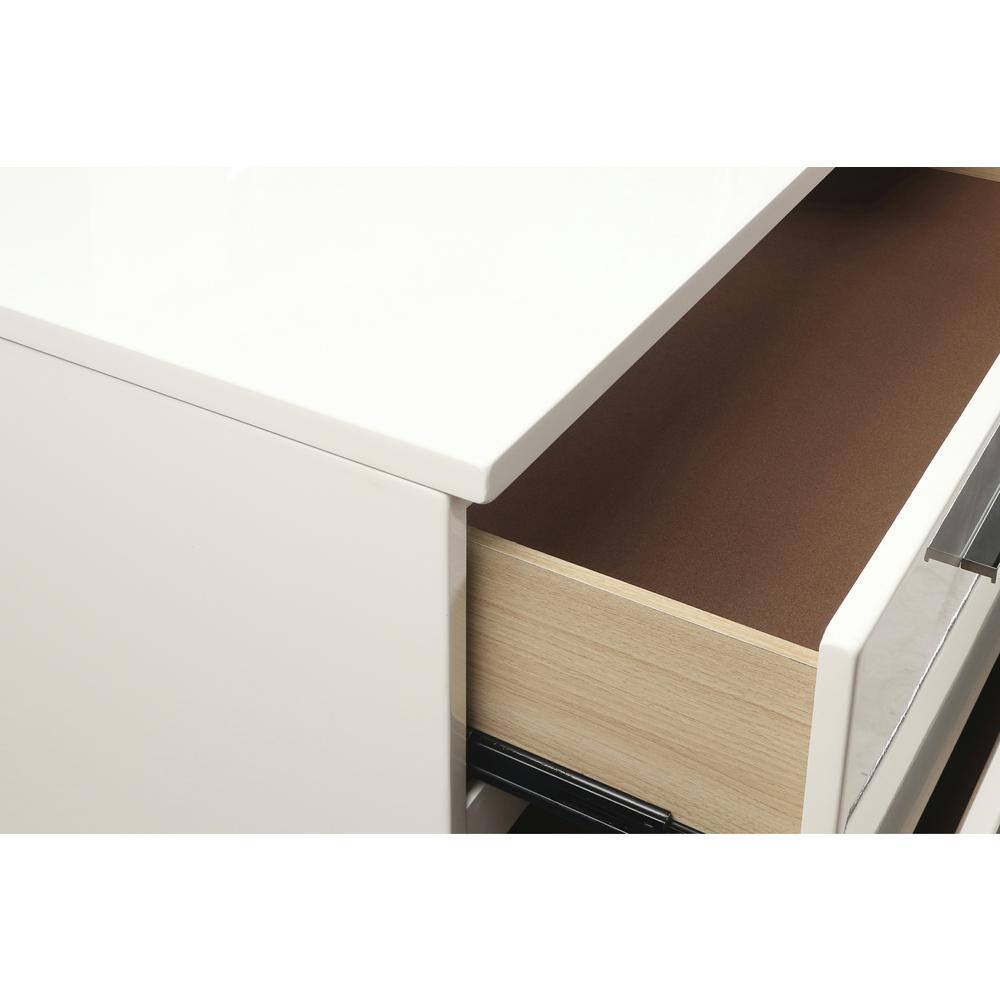 Sapphire 63" White Wood 6-Drawer Dresser