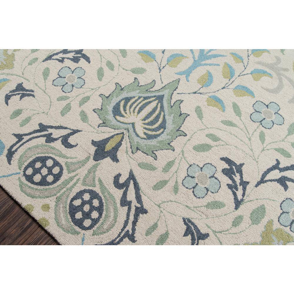 Bellewood Blue Floral Hand-Tufted Wool Rectangular Rug, 2' x 3'
