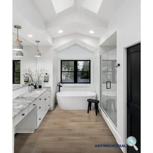 EpicClean Sequoia Forest Butter Pecan 4 in. x 8 in. Color Body Porcelain Floor and Wall Sample Tile