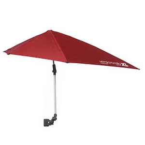 3.54 ft. x 3.83 ft. Cantilever Sun Protection Patio Umbrella with Universal Clamp in Red