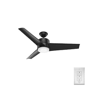 Havoc 54 in. LED Outdoor Matte Black Ceiling Fan with Light Kit and Wall Control Included