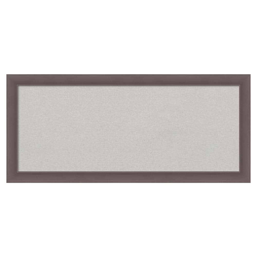 Amanti Art Urban Pewter Framed Grey Corkboard 32 in. x 14 in Bulletin ...