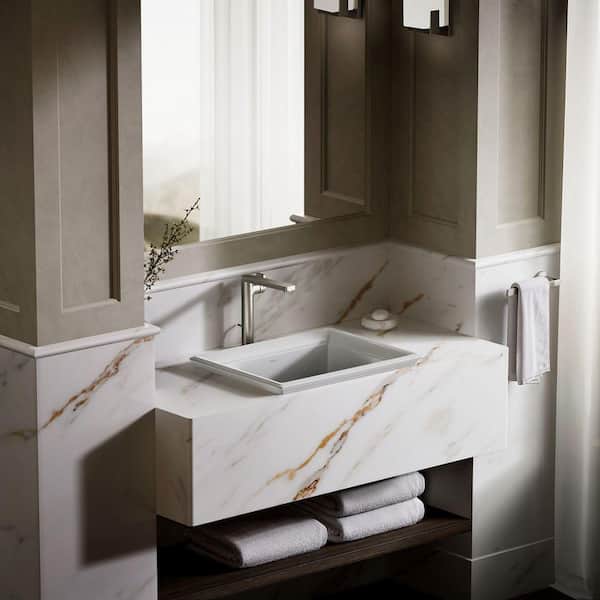 KATA KOHLER Artifacts 21 in. x 20.88 in. Drop-In Bathroom Sink in White