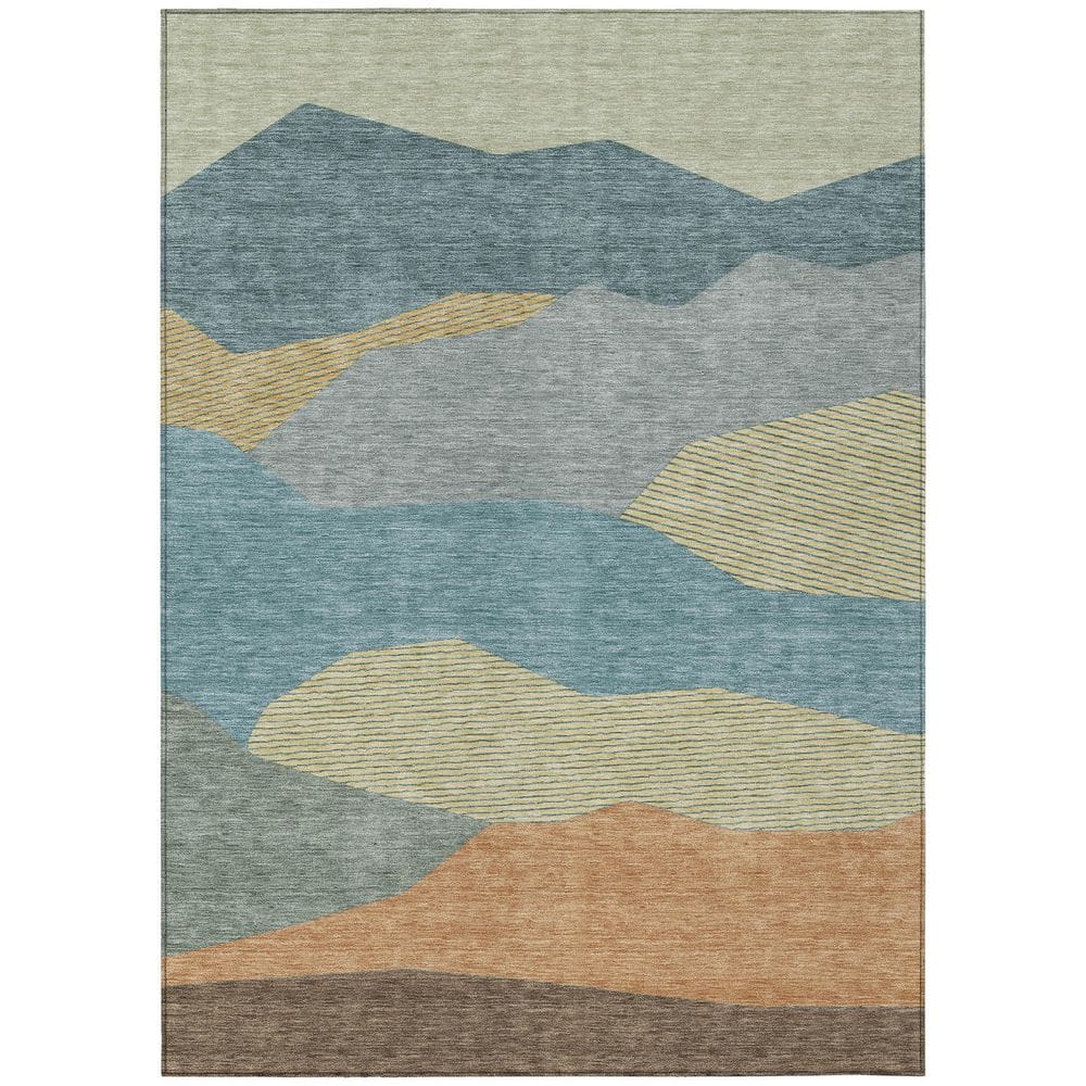 Chantille Machine Washable Indoor/Outdoor Abstract ACN2608 Teal 10 ft. x 14 ft. Area Rug price history on PriceWatchPro