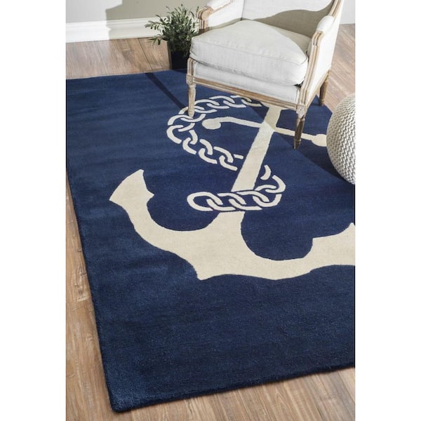 Nuloom Nautical Anchor Navy 9 Ft X 12