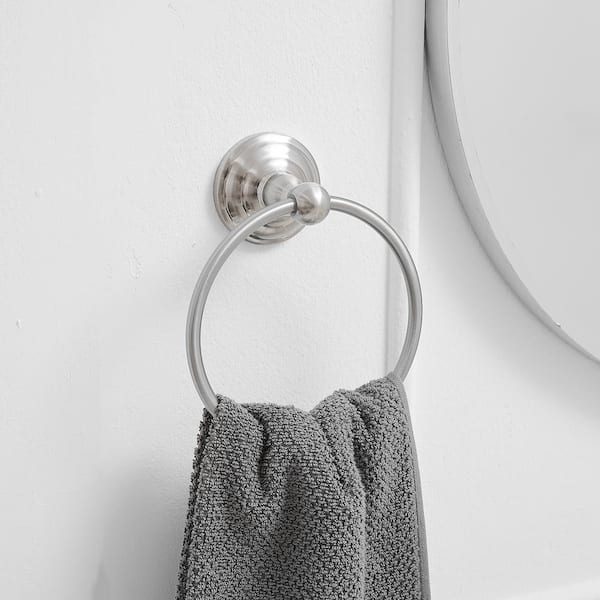 BWE Traditional Wall Mounted Towel Ring Bathroom Accessories Hardware in  Brushed Nickel TR001-N - The Home Depot