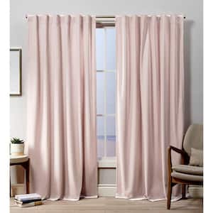 Velvet Blush Solid Light Filtering Hidden Tab Top Indoor Curtain Panel, 52 in. W x 96 in. L (Set of 2)