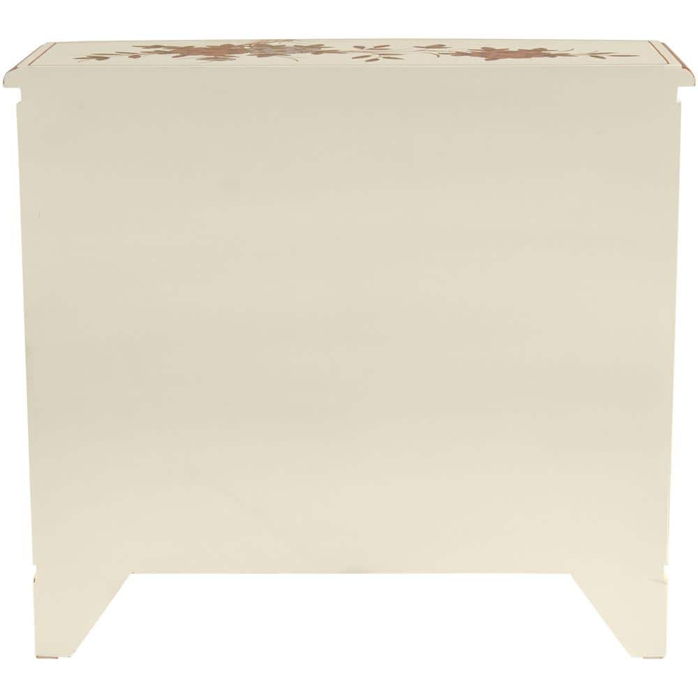 White Lacquer Hall Cabinet with Hand-Carved Mother-of-Pearl Ladies
