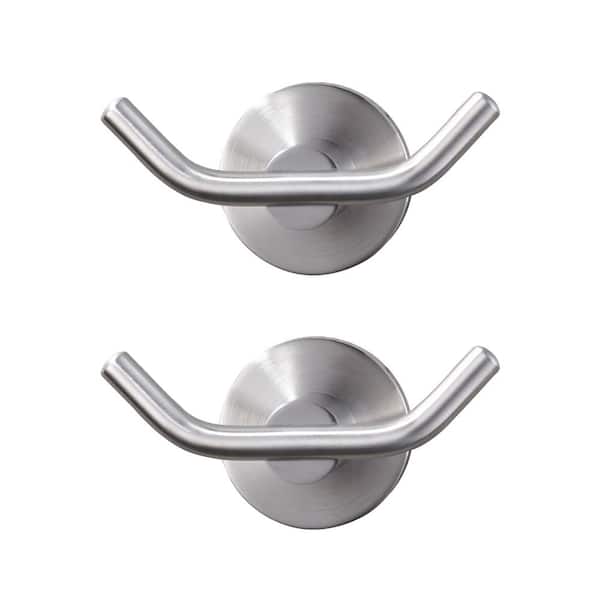 ARCORA Wall Mounted Bathroom J-Hook Robe/Towel Hook in Brushed Nickel 2 Pack
