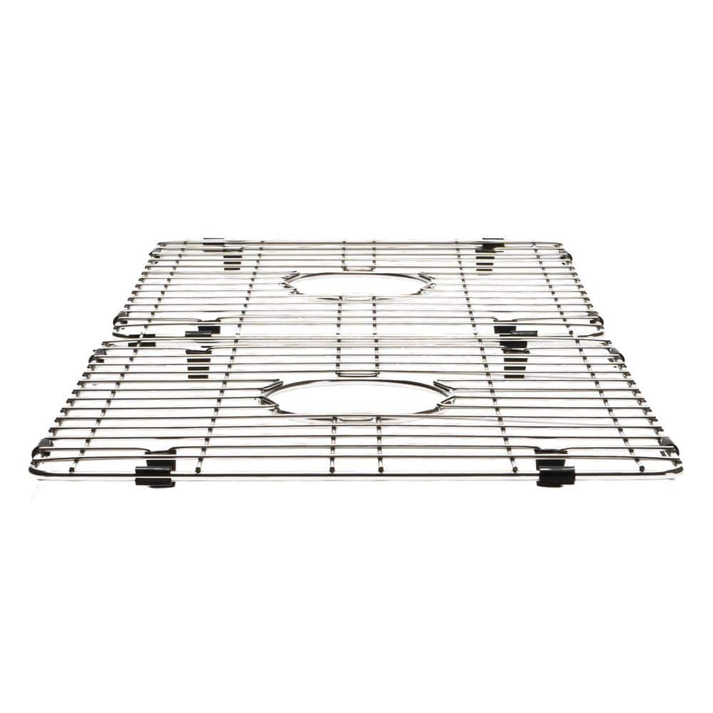Brushed Stainless Steel Kitchen Sink Grid with Plastic Feet