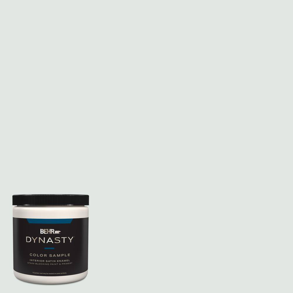 BEHR DYNASTY 8 oz. 490E1 Glimmer Satin Enamel StainBlocking Interior/Exterior Paint and
