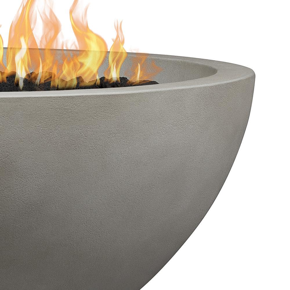 Shade Gray 48" Round Concrete Gas Fire Pit Table